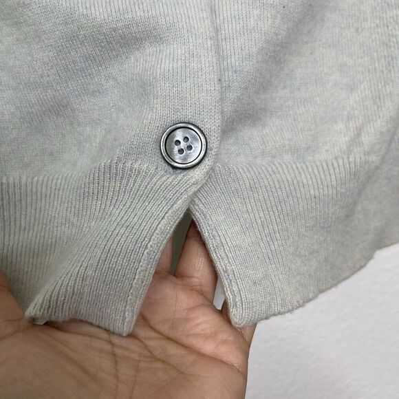 Barneys NY 100% Cashmere Medium Sweater Button Back Y2K Light Seafoam Green - Picture 8 of 8